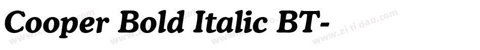 Cooper Bold Italic BT字体转换